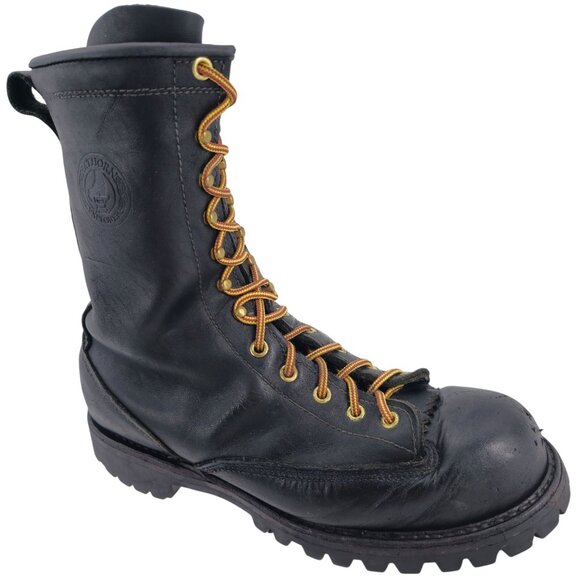 White's Hathorn Boots Men 10.5 Black Leather Work Boots USA Explorer Firefighter - Picture 1 of 16